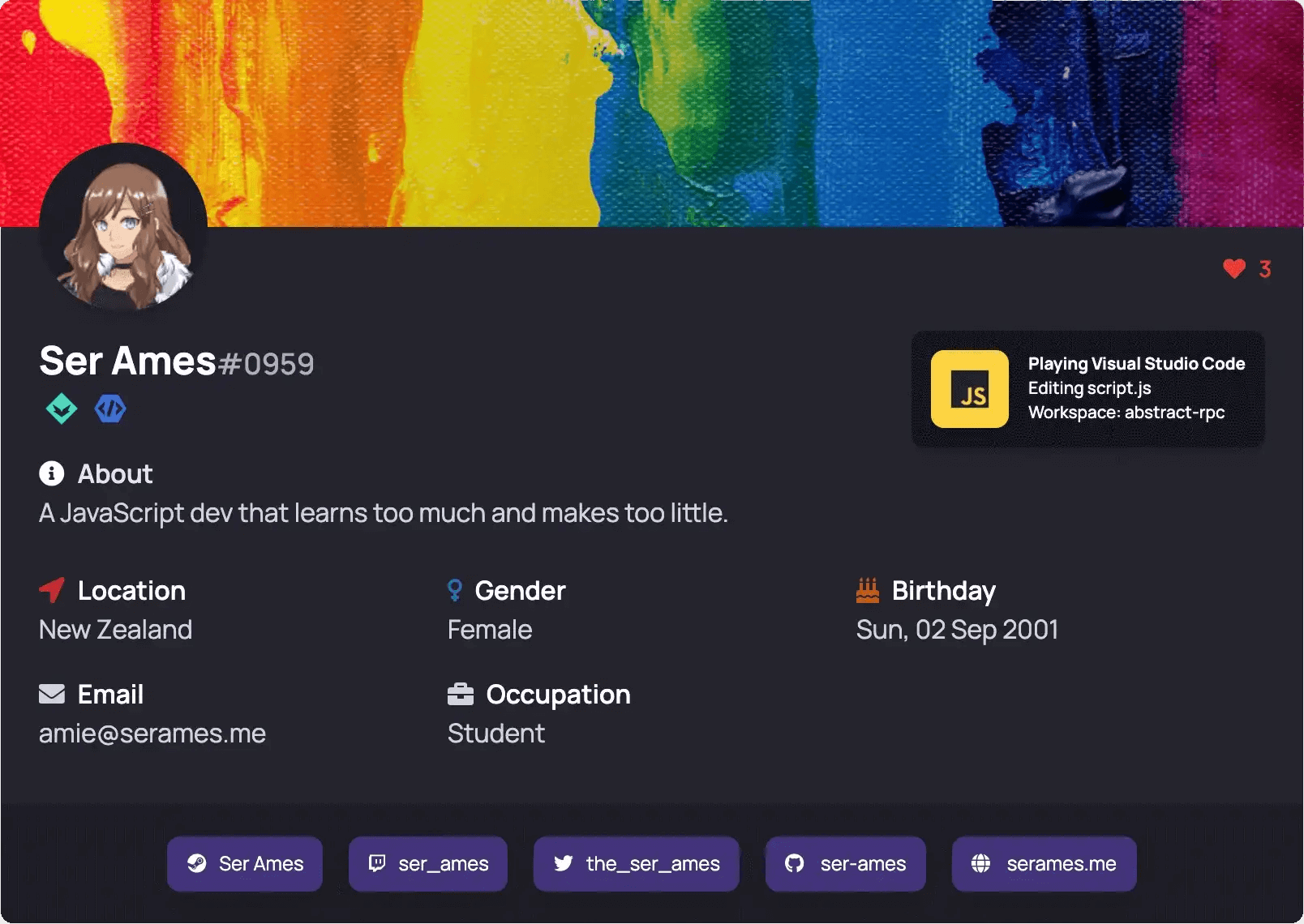 A discord.bio profile