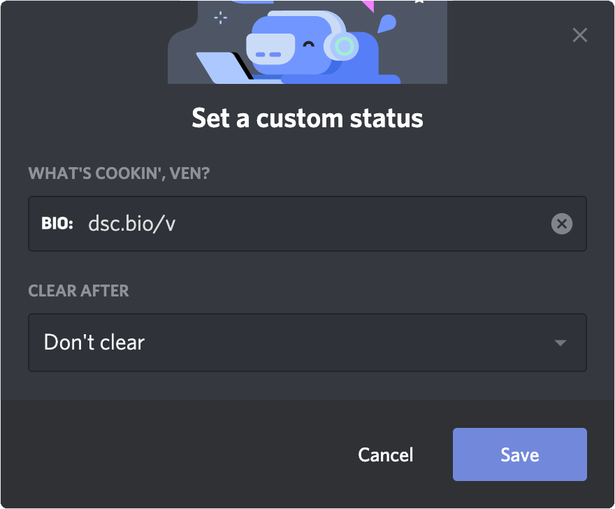 Saving your Discord status